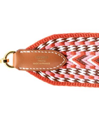 Pre-Owned HERMES 50 Sangle Shoulder Strap Cavale Canvas