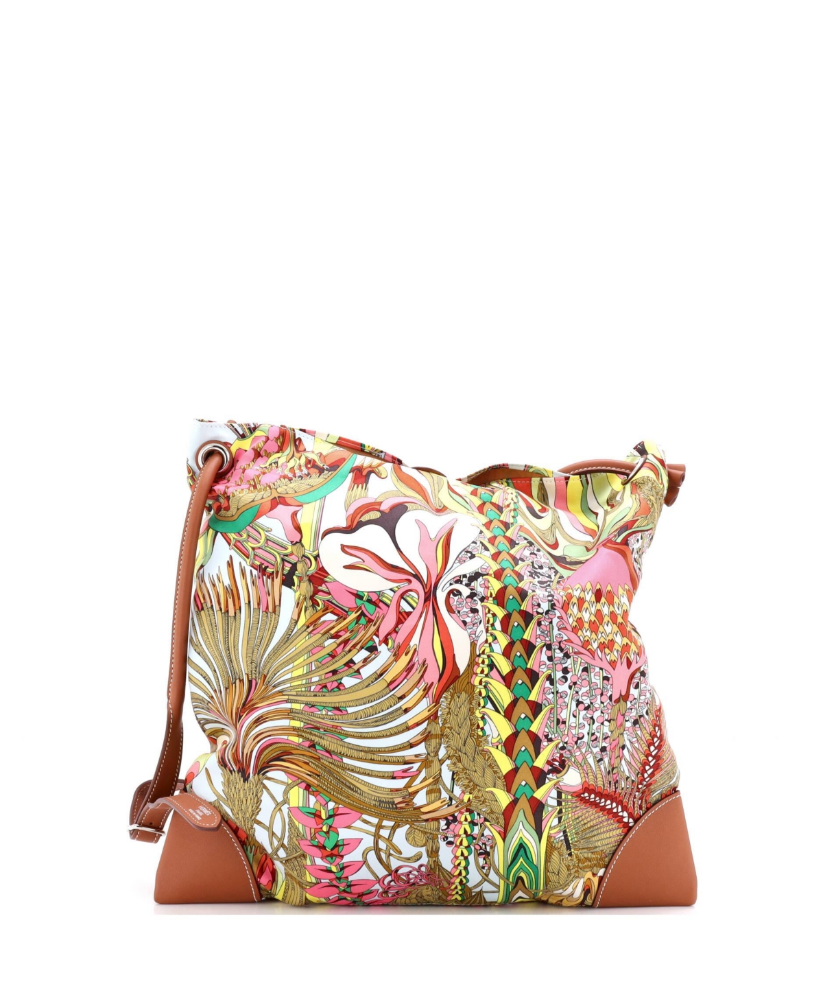 Pre-Owned Hermes Pm Silky City Bag Printed Silk and Leather