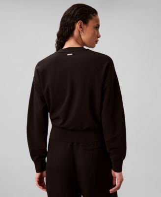 Women's Crewneck Zip Front Cardigan Jacket