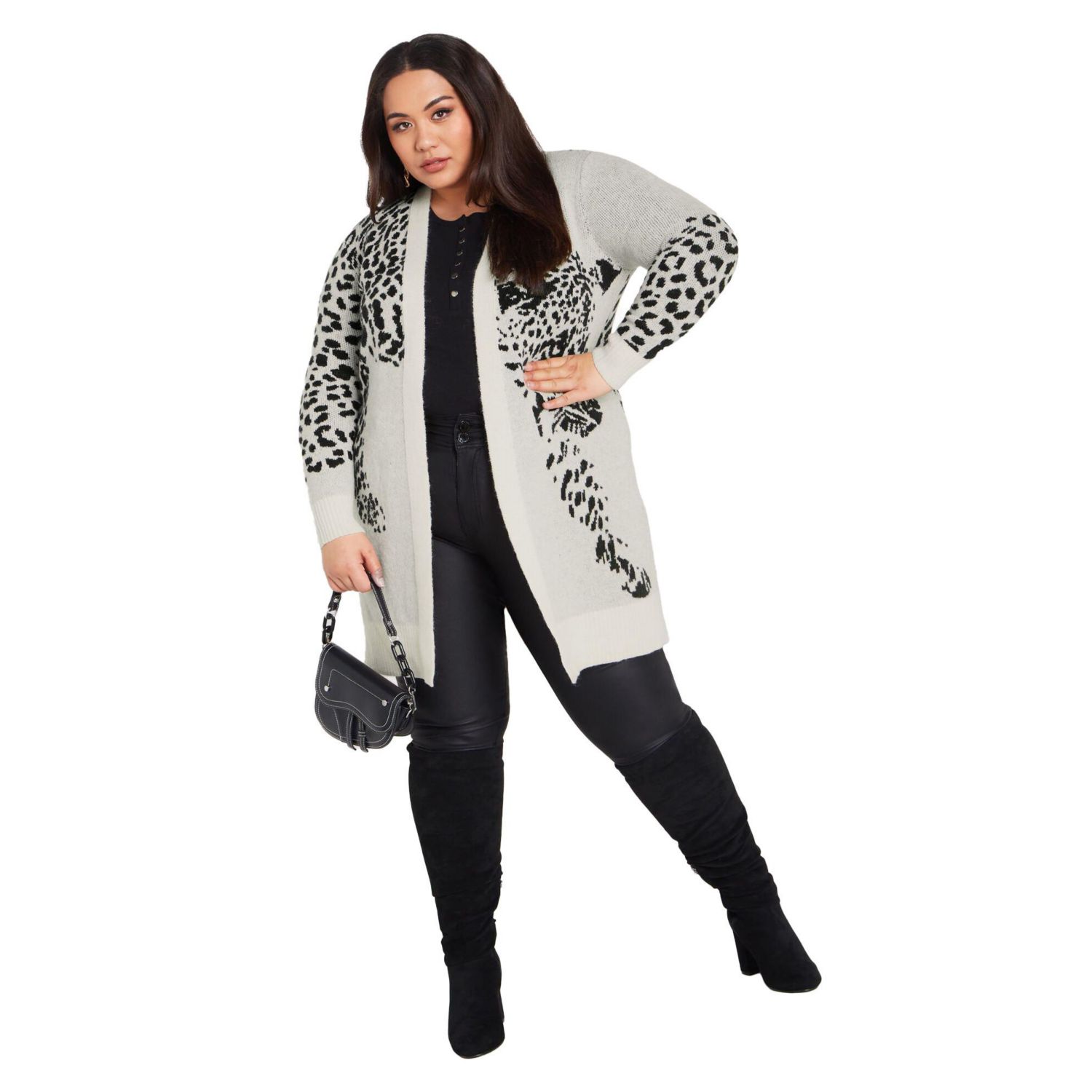 Women's Plus Size Lena Leopard Cardigan