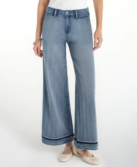 Women's Petite Super Stride Wide-Leg Jeans - Reflection