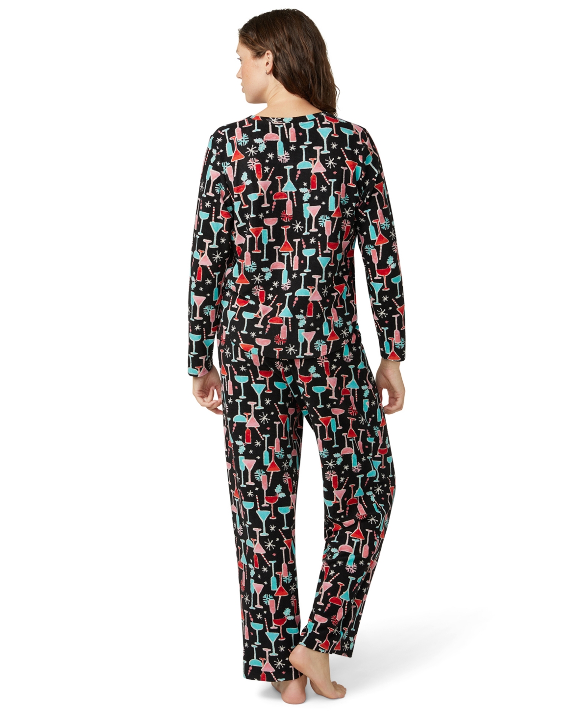 Hue Women's Waffle Fleece Pajama Set In Multi