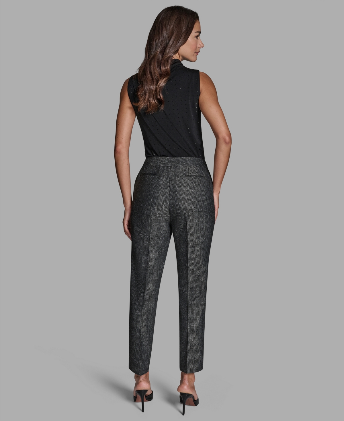 Bcbg Women's High-rise Straight Novelty Pants In Gray