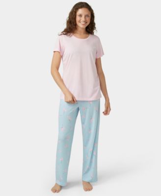 Women's Solid Short-Sleeve Scoop-Neck Sleepwear Top