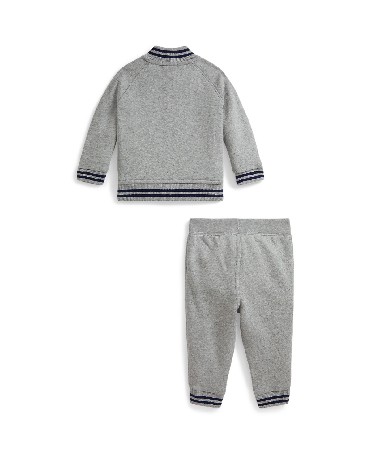 Polo Ralph Lauren Baby Boys Baseball Jacket And Jogger Pants, 2-piece Set In Gray