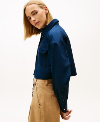 Women's Cropped Utility Shirt Jacket