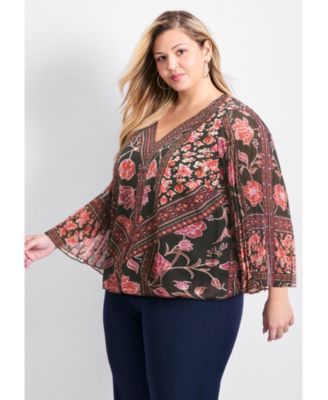 Women's Harmony Pleat Sleeve Top