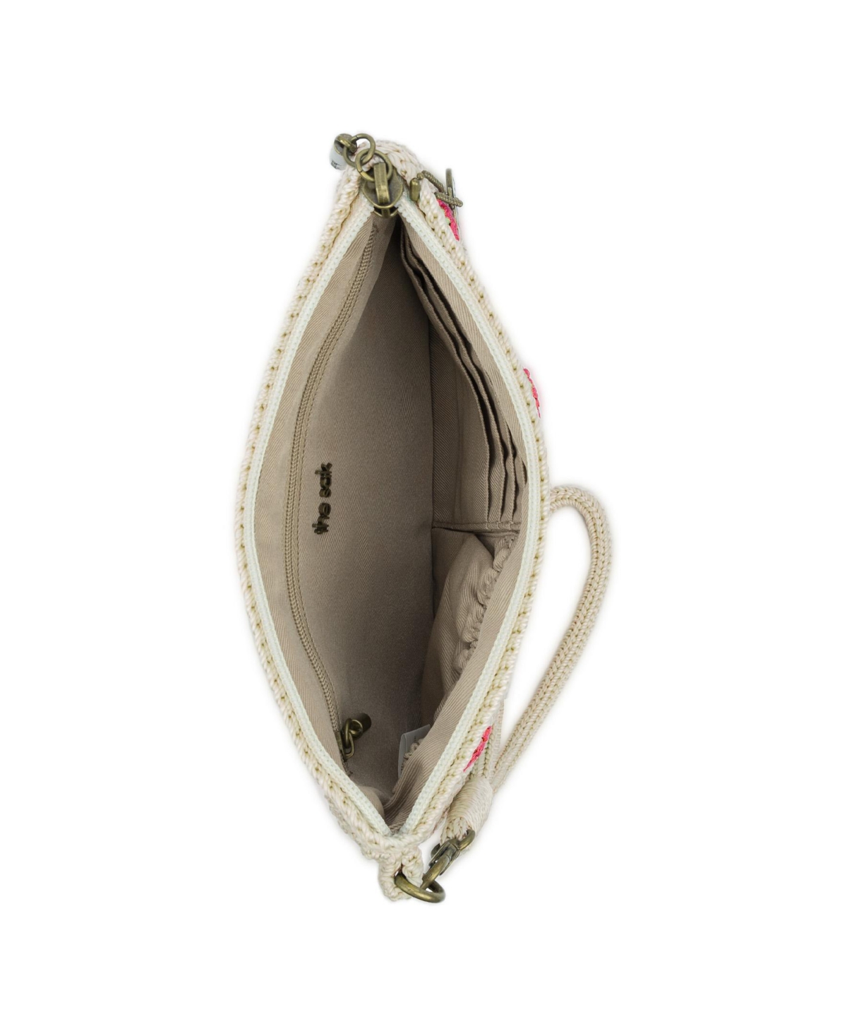 The Sak Vita Crochet Zip Top Wristlet In Red