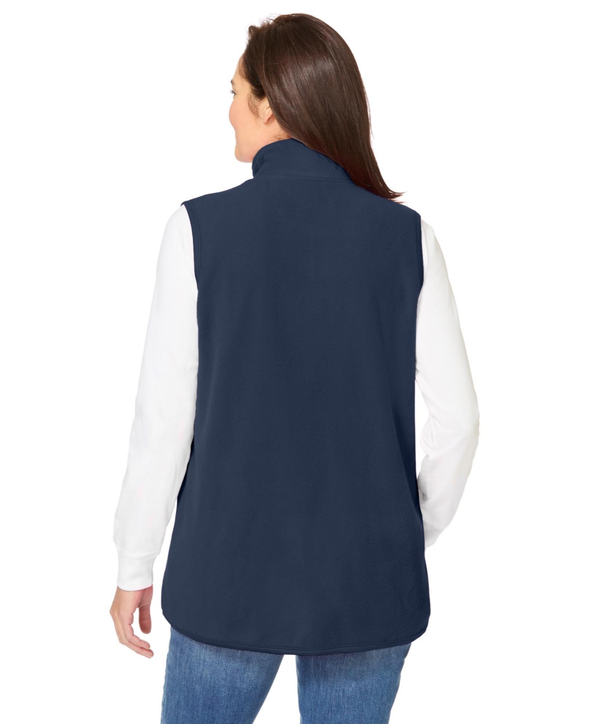 Woman Within Plus Size Within Zip-Front Microfleece Vest