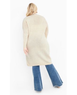 Women's Charmed Collarless Longline Cardigan