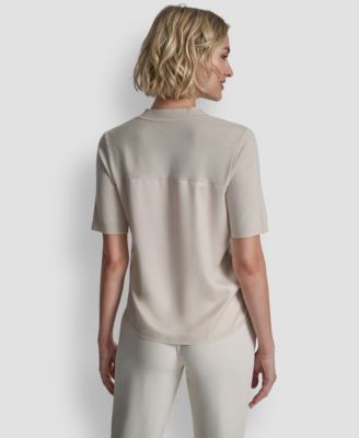 Women's V-Neck Short-Sleeves Sweater