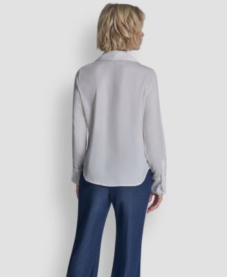 Women's Collared Button-Up Blouse