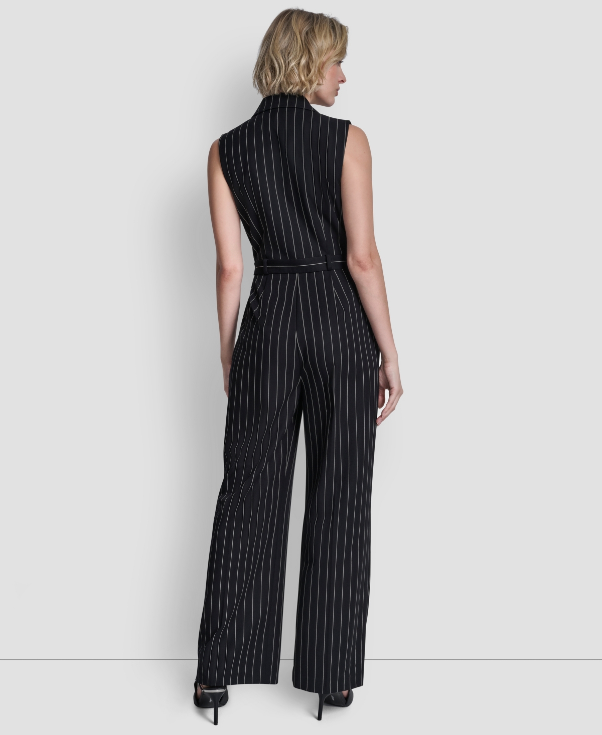 Dkny Women's Collared Wide Leg Jumpsuit In Black