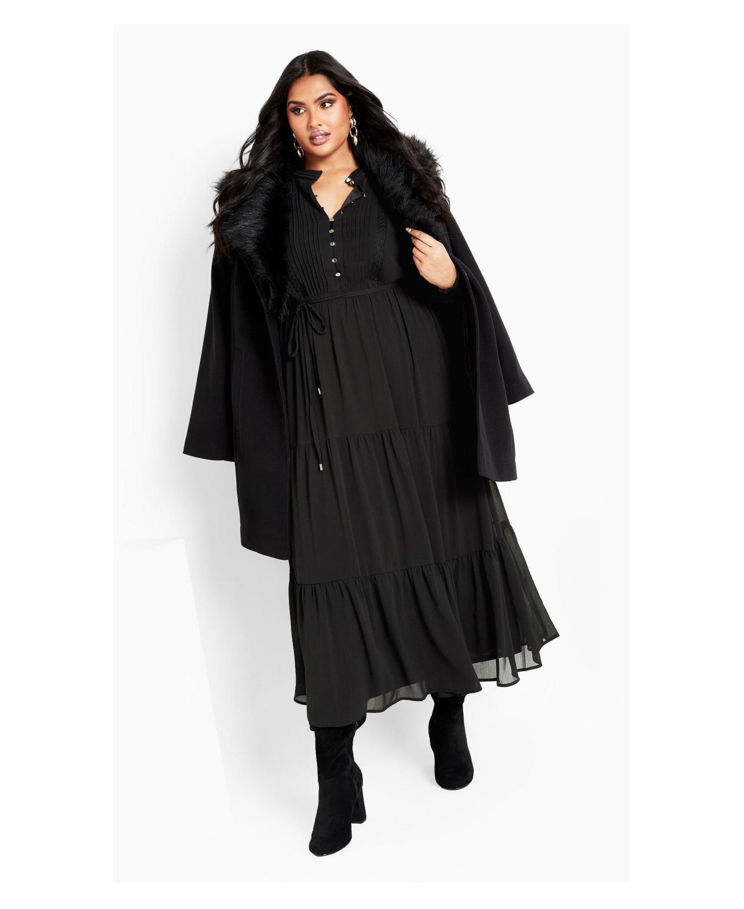 Women's Plus Size Jasmine Tiered Maxi Dress