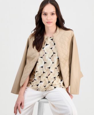 Petite Quilted Moto Jacket