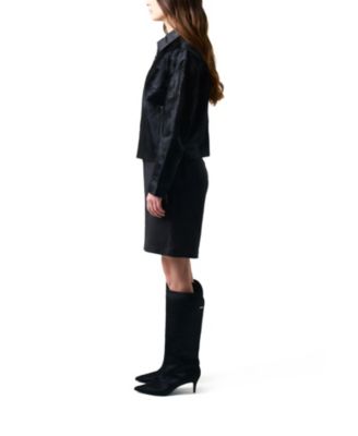 Women's Antares Jacket in Leather with Hair for Women, Trucker Silhouette