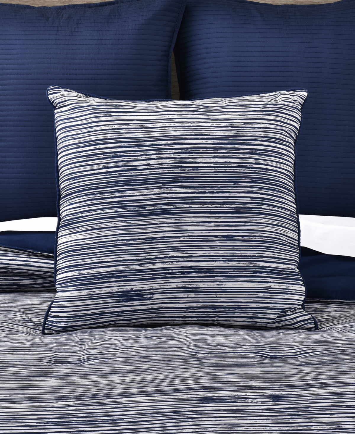 Royal Court Dalton Sleek Stripe Decorative Pillow, 20" X 20" In Blue