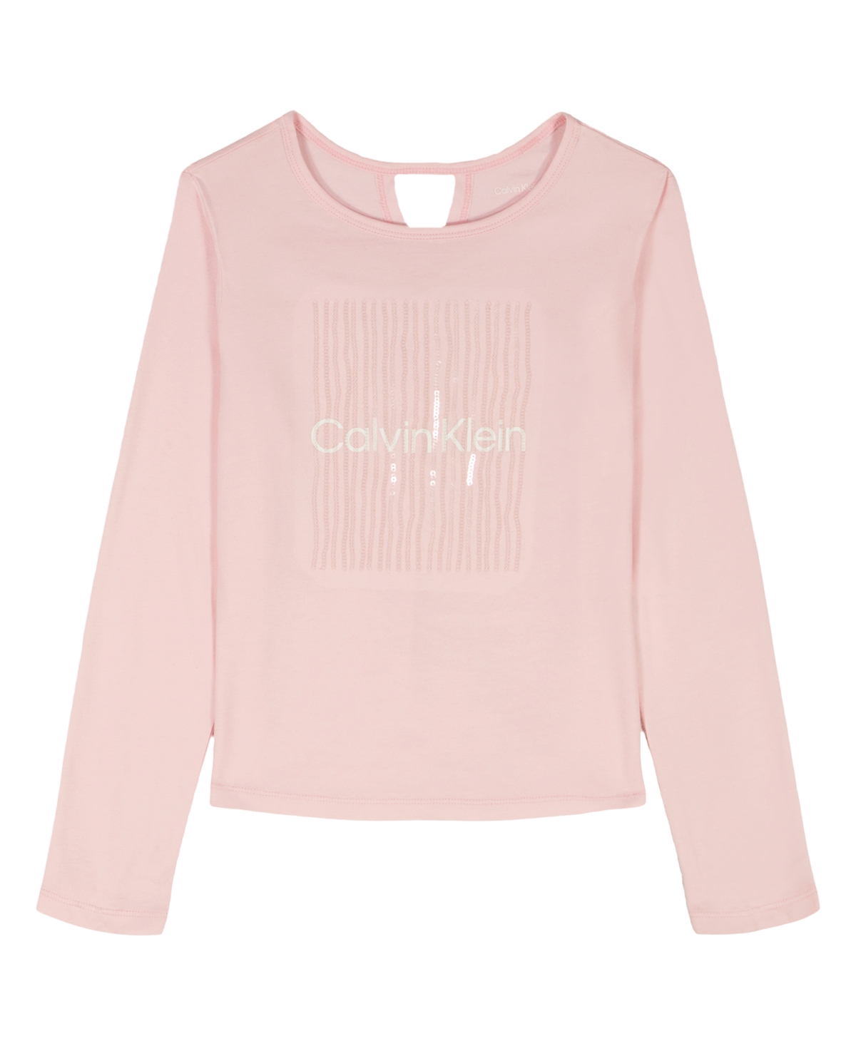 Calvin Klein Girls 7-16 Sequin Detail Twist-Back T-Shirt