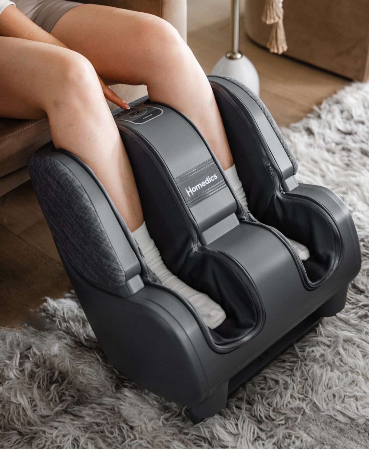 Homedics Deluxe Foot Calf Massager With Heat In Black