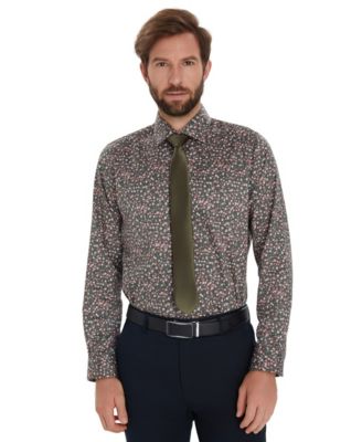 Men's Front Floral Print Dress Shirt, Macy's Exclusive