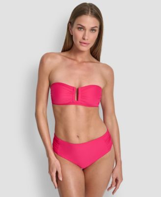 Women's Shirred U-Wire Bandeau Bikini Top