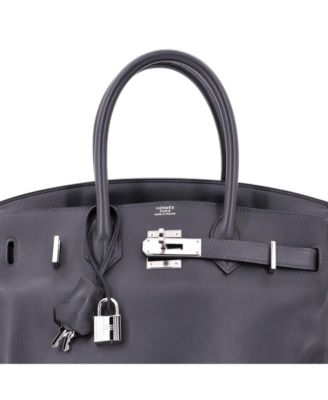 Birkin 30 Handbag Grey Swift with Palladium Hardware