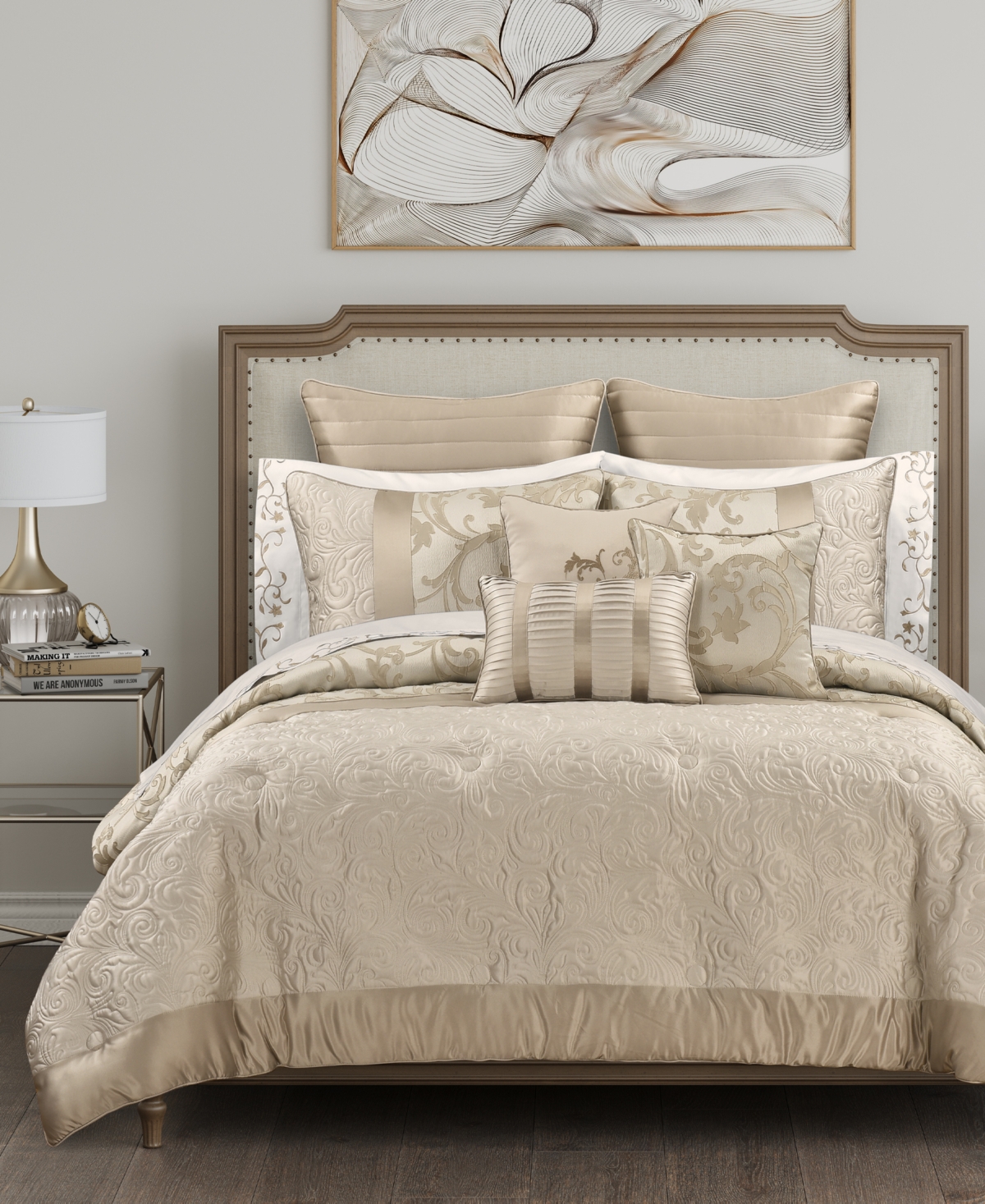 Royal Court Spectra Embellished Decorative Pillow, 16" X 16" In Neutral