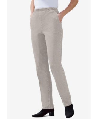 Women's Within Straight Leg Fineline Pull-On Stretch Denim Jeans