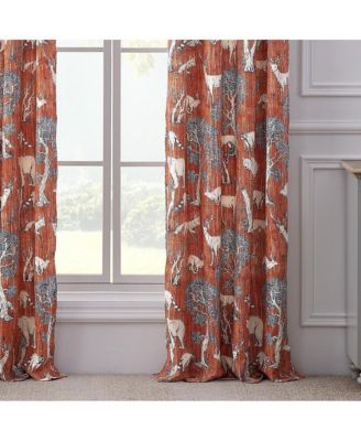 Greenland Home Fashions Menagerie Window Panel Pair - 42x84", Saffron