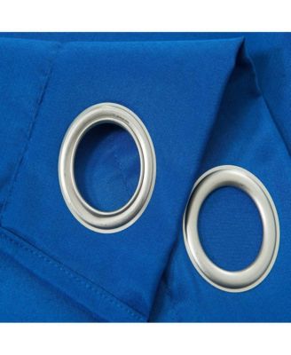 Gilbert Solid Single Grommet Curtain Panel Pair - 54x84", Navy