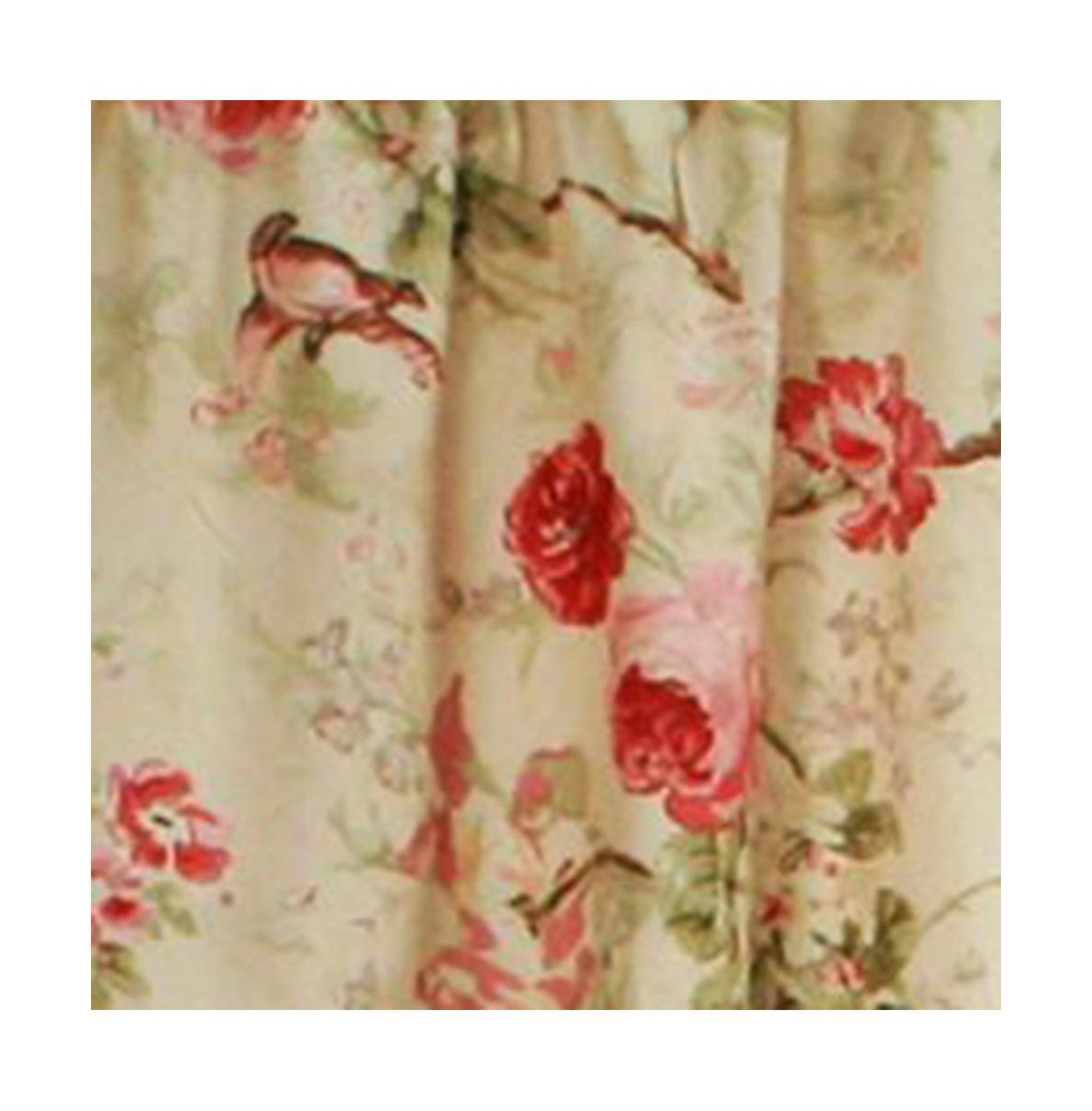 Ellis Curtain Balmoral Floral Print Semi Sheer Valance Curtain 48-Inch-by-15-Inch