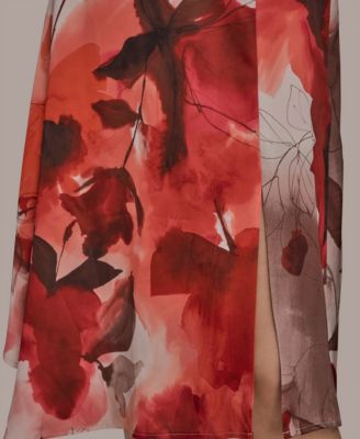 Women's Cowl Neck A-Line Midi Dress