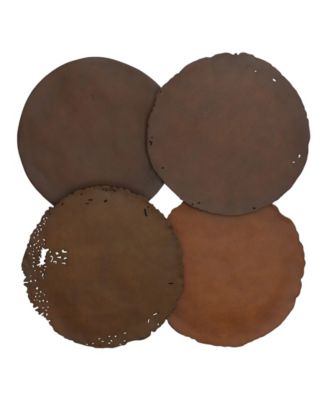 Cast Oil Drums Rust Wall Discs, Set of 4