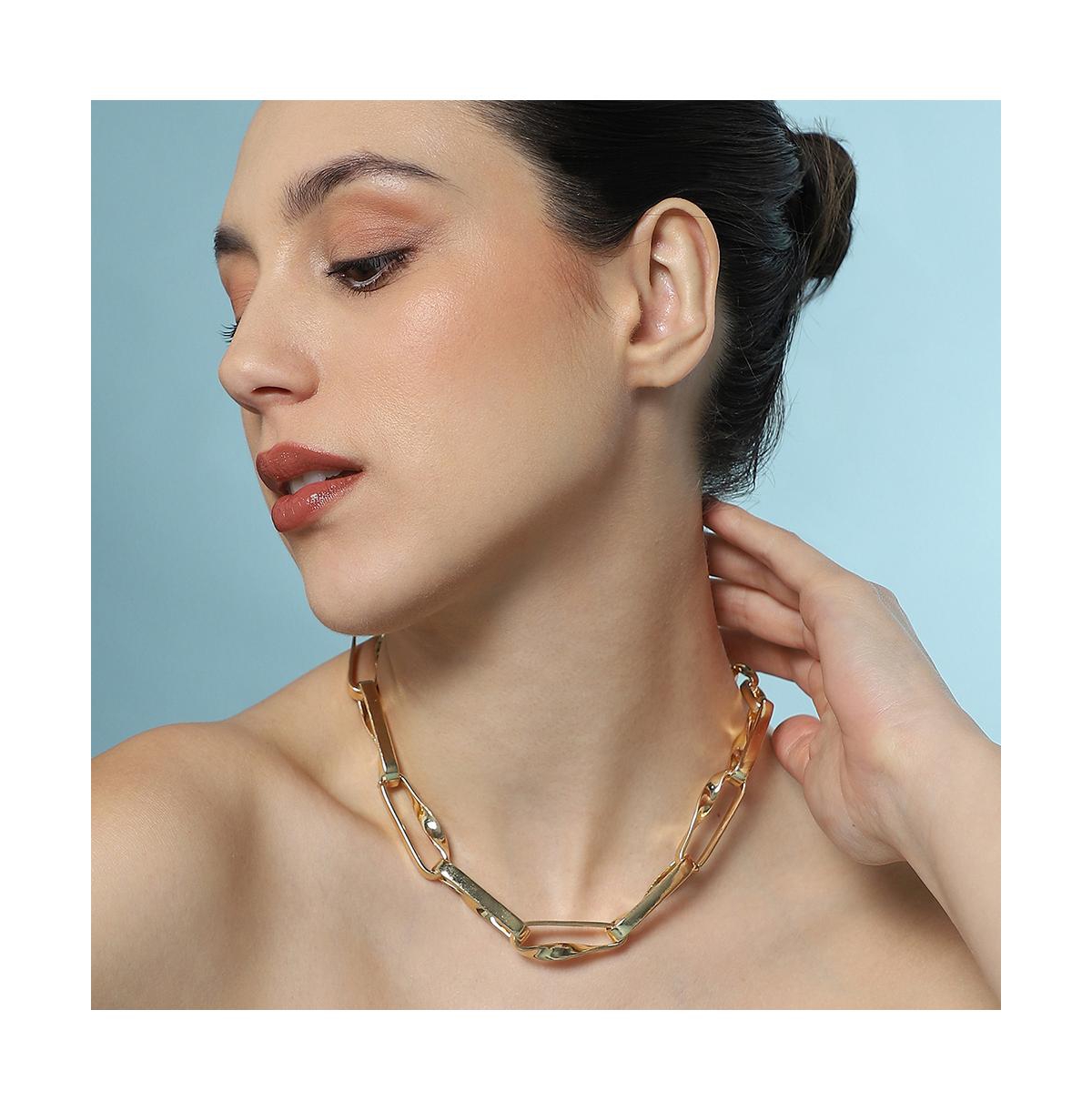 Sohi Women's The Chunky Twirl-Link Chain Necklace - California Gold