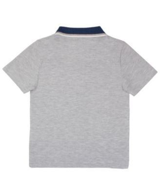 Boys Short Sleeve Embroidered Heather Polo Shirt