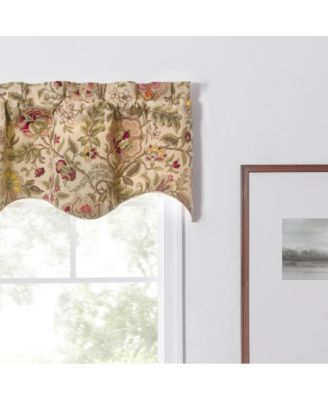 Regency Scallop Shaped 3" Rod Pocket Valances for Windows 50" x1 5" Antique