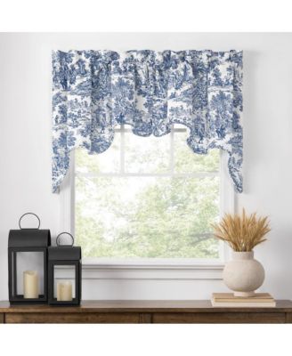 Victoria Park Toile 2-Piece High Quality Classic Print Swag Lined Empress Window Valance