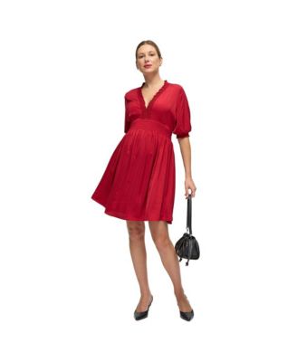 Maternity Deep V Short Dress
