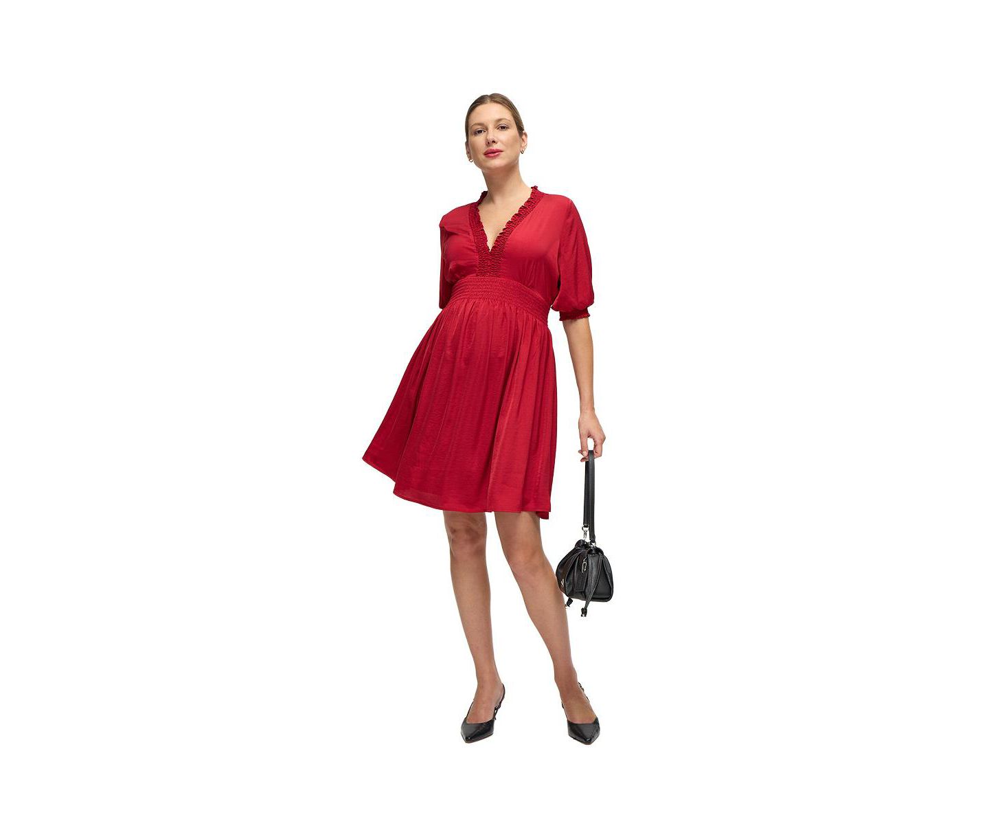 Женское платье Ingrid + Isabel Maternity Deep V Short, цвет: Красный — фото 2
