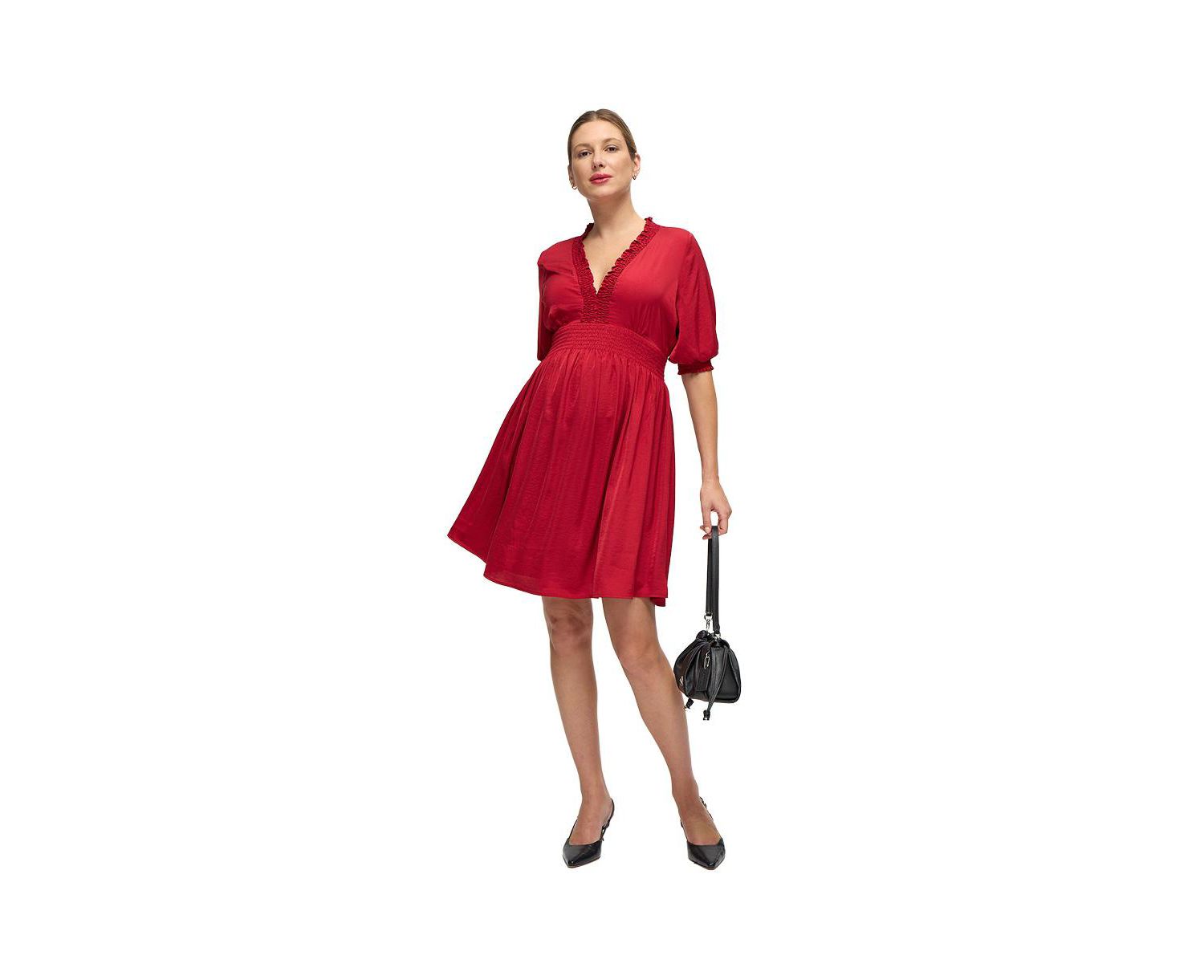 Maternity Deep V Short Dress