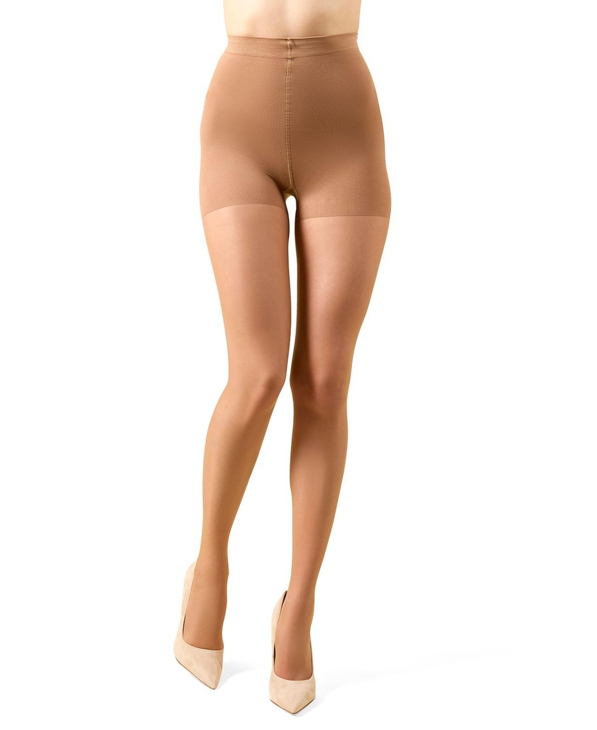 Memoi Nudes Ultra Bare Micro Net Tights In Brown