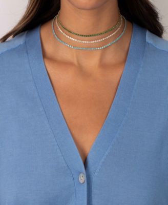 Colored Gold Plated Four Prong Tennis Choker