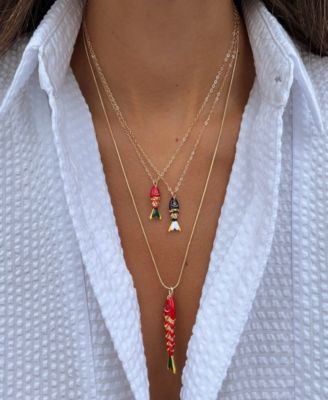 Colored Mini Fish Pendant Necklace