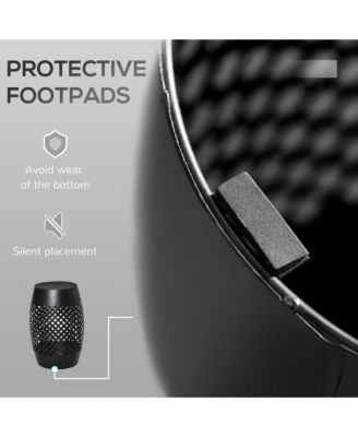 12.5" Steel Patio End Table, Round Hollow Drum Side Table, Accent Table for Indoor & Outdoor, Black