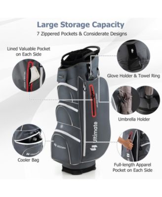 9.5 Inch Lightweight Golf Cart Bag with 15 Way Top Dividers