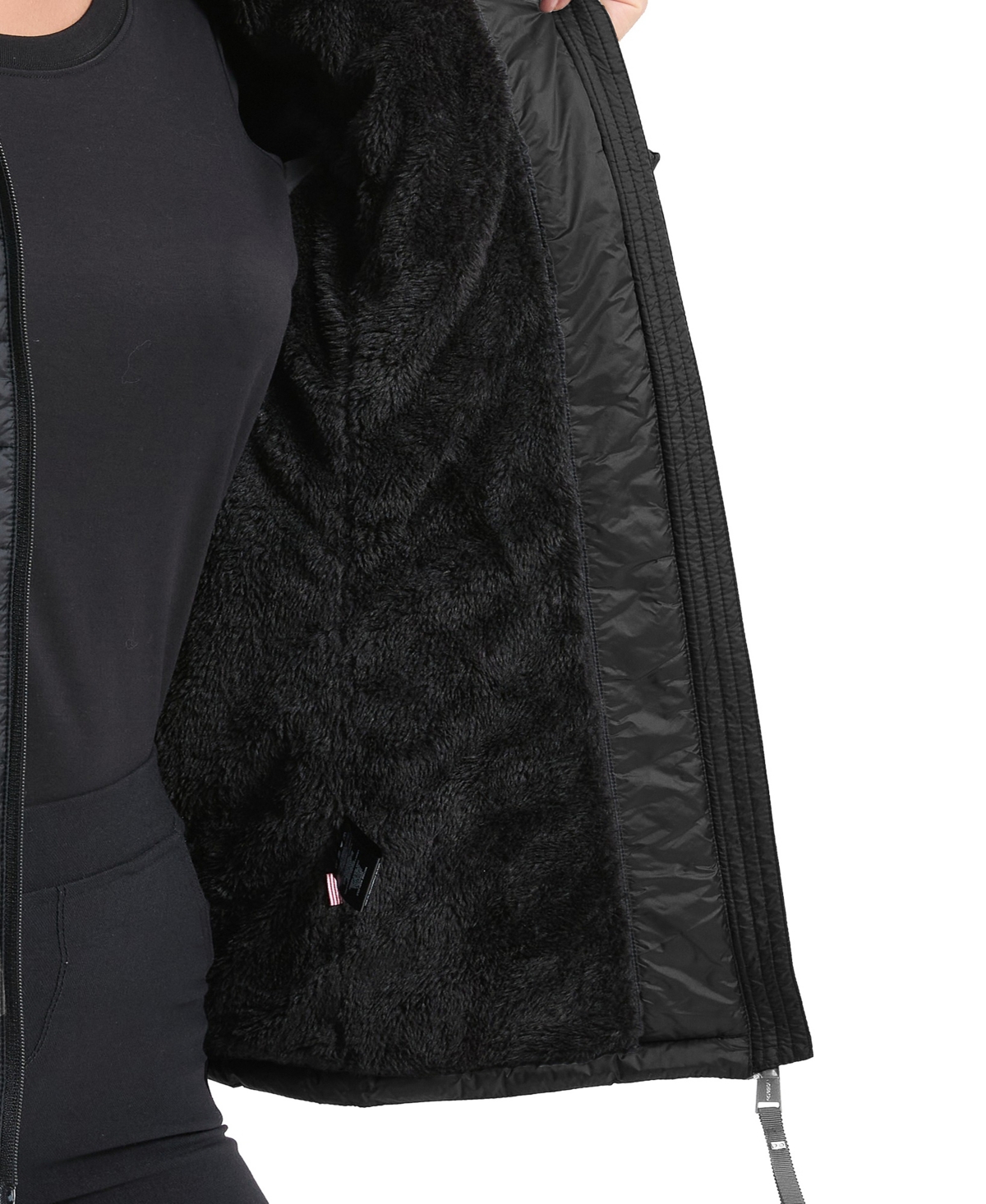 Hawke & Co. Women's Metallic Quilt Puffer Jacket In Black