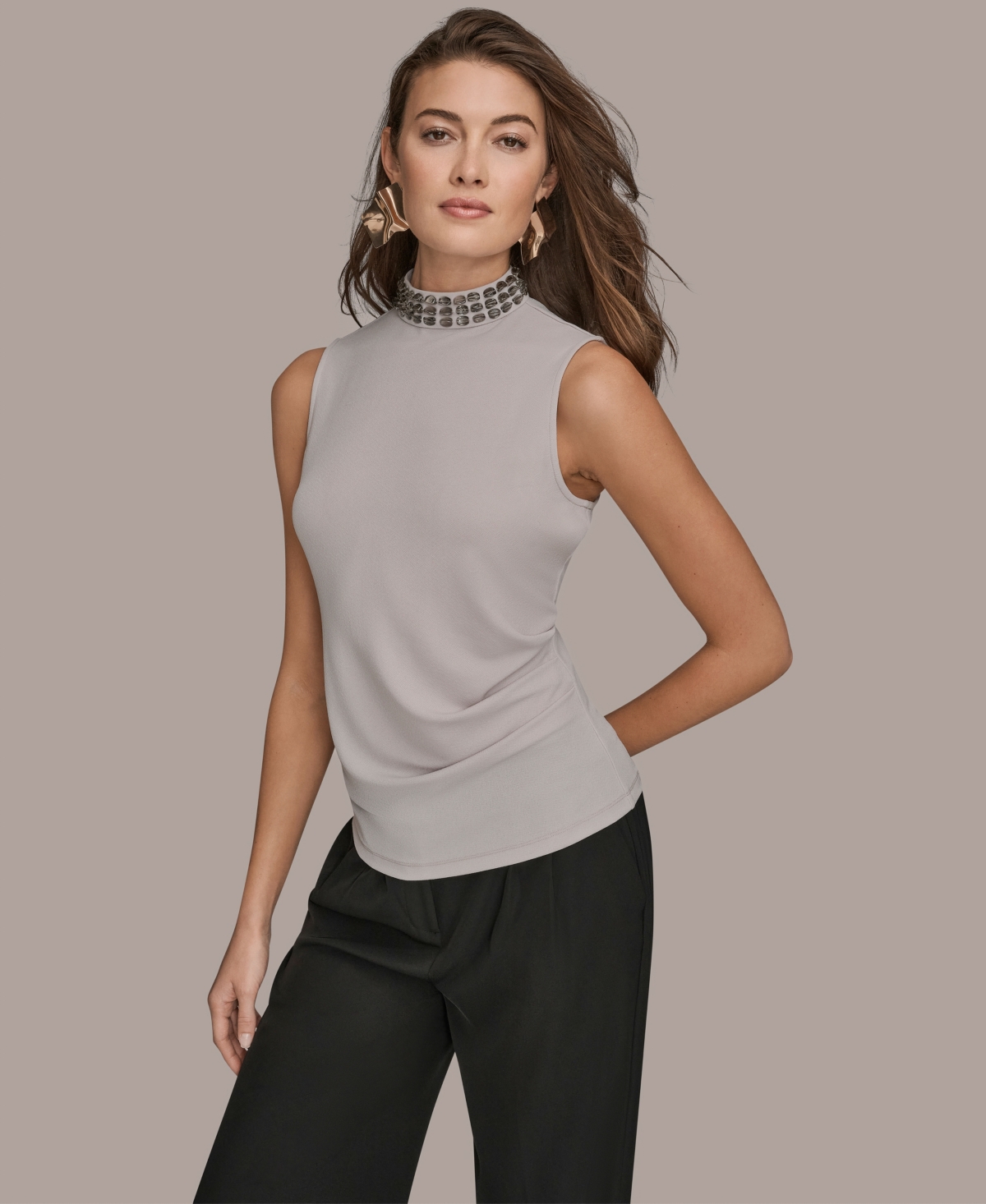 Donna Karan New York Women's Embellished Sleeveless Top
