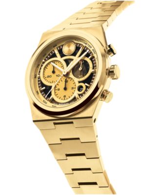 Men's Bold Quest Swiss Quartz Chrono Ionic Plated Light Gold-Tone Steel Watch 40mm