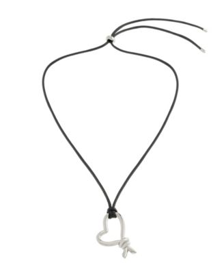 Gold Heart Knot Pendant Slider Necklace