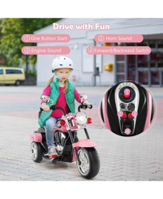 6V Powered Toddler 3-Wheel Motorbike Ride On Toy with Horn and Headlight